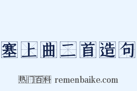 塞上曲二首造句是什么意思的图片